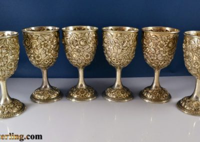 Kirk And Son Sterling Silver Repousse Water Goblets