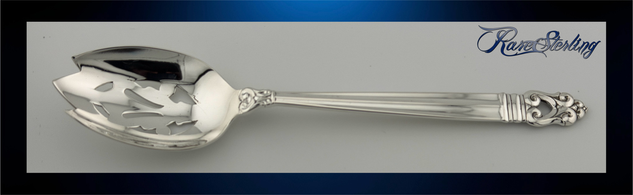 International Royal Danish Sterling Slotted Serving Spoon
