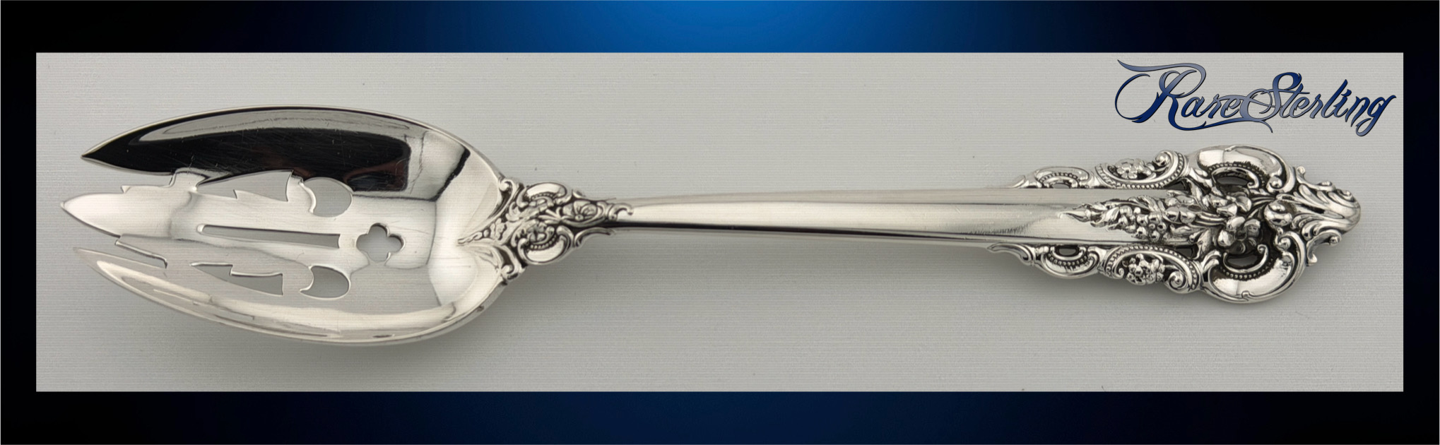 Wallace Grande Baroque Sterling Slotted Serving Spoon