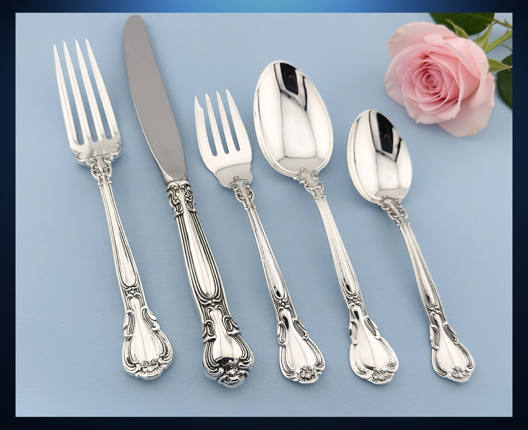Gorham Chantilly Sterling Silver 5-Piece Dinner Size Setting Gorham Chantilly Sterling Silver 5-Piece Dinner Size Setting