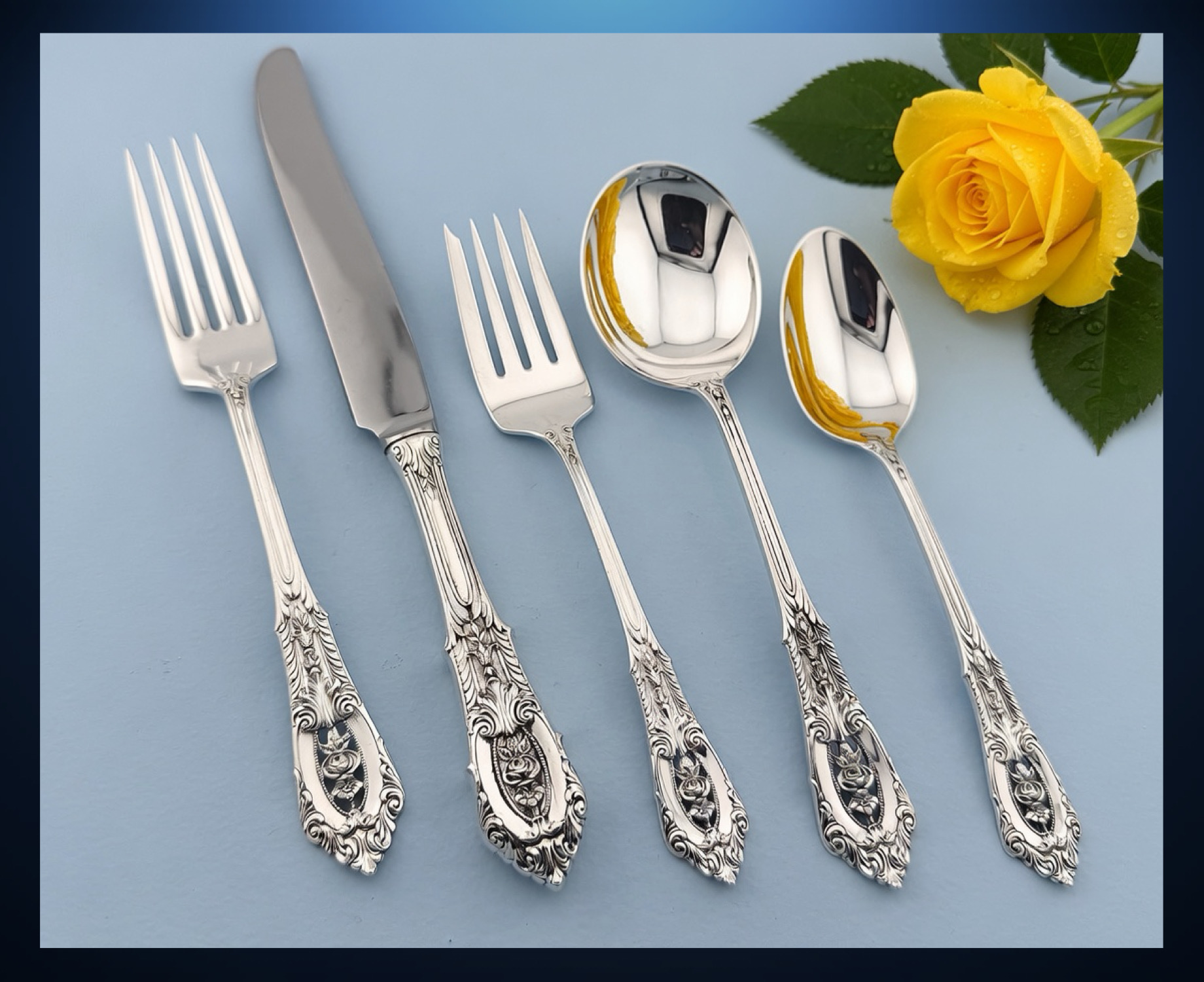 Wallace Rosepoint Sterling Silver 5-Piece Place Setting Wallace Rosepoint Sterling Silver 5-Piece Place Setting