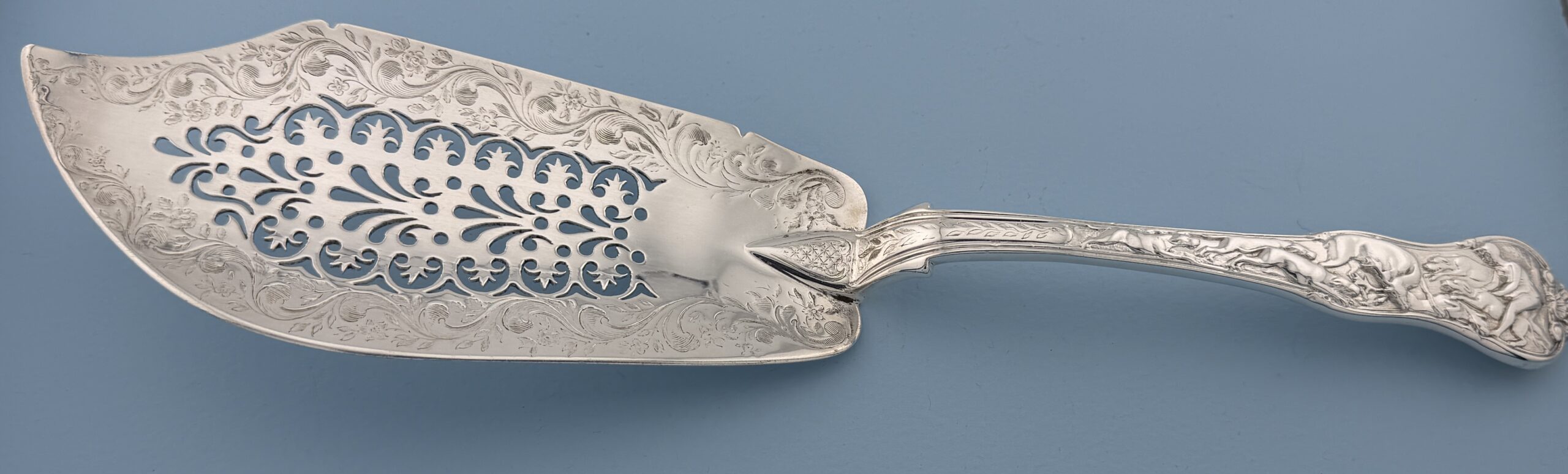 Paul Storr Sterling Silver Stag Hunt Cake Slice Wallace Grande Baroque Sterling Dinner Size Fork
