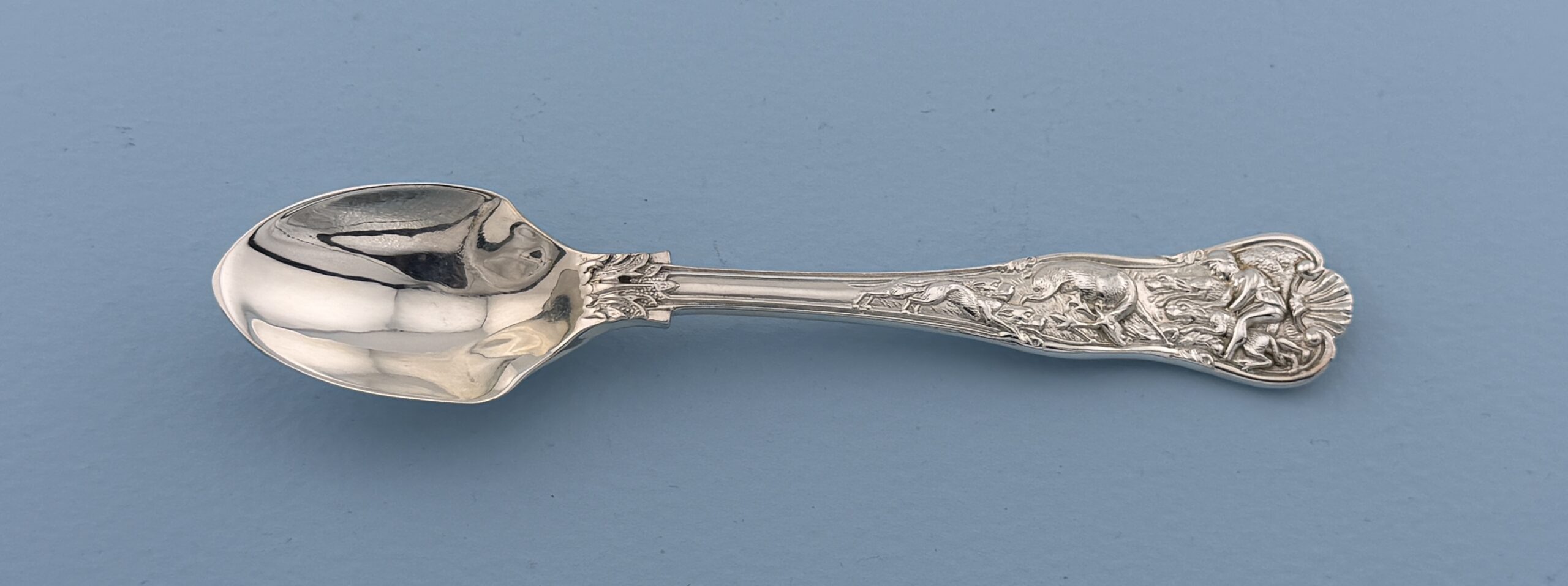 Paul Storr Sterling Silver Stag Hunt Dessert Spoon Wallace Grande Baroque Sterling Dinner Size Fork
