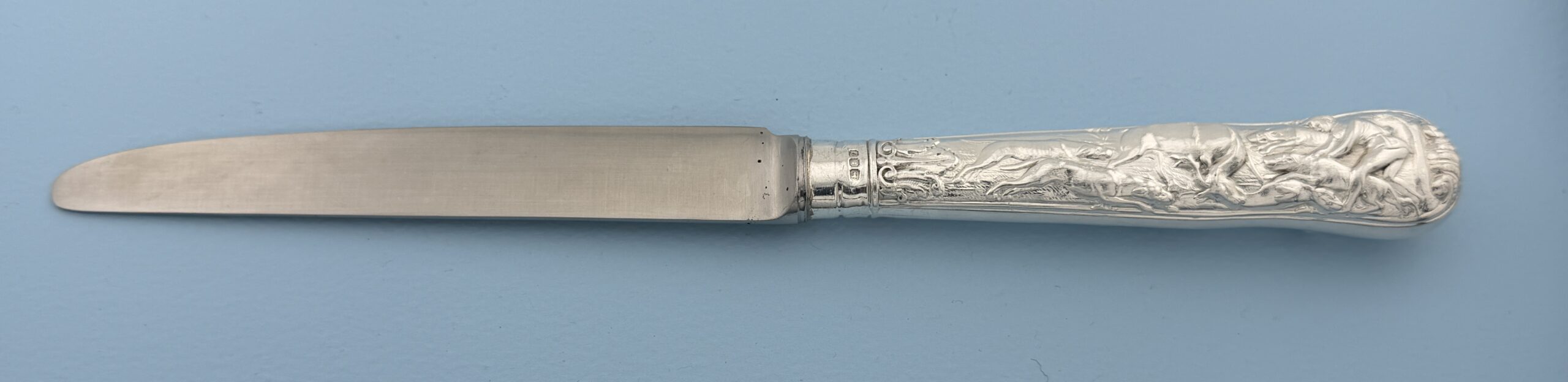 Paul Storr Sterling Silver Stag Hunt Dinner Size Knife Wallace Grande Baroque Sterling Dinner Size Fork