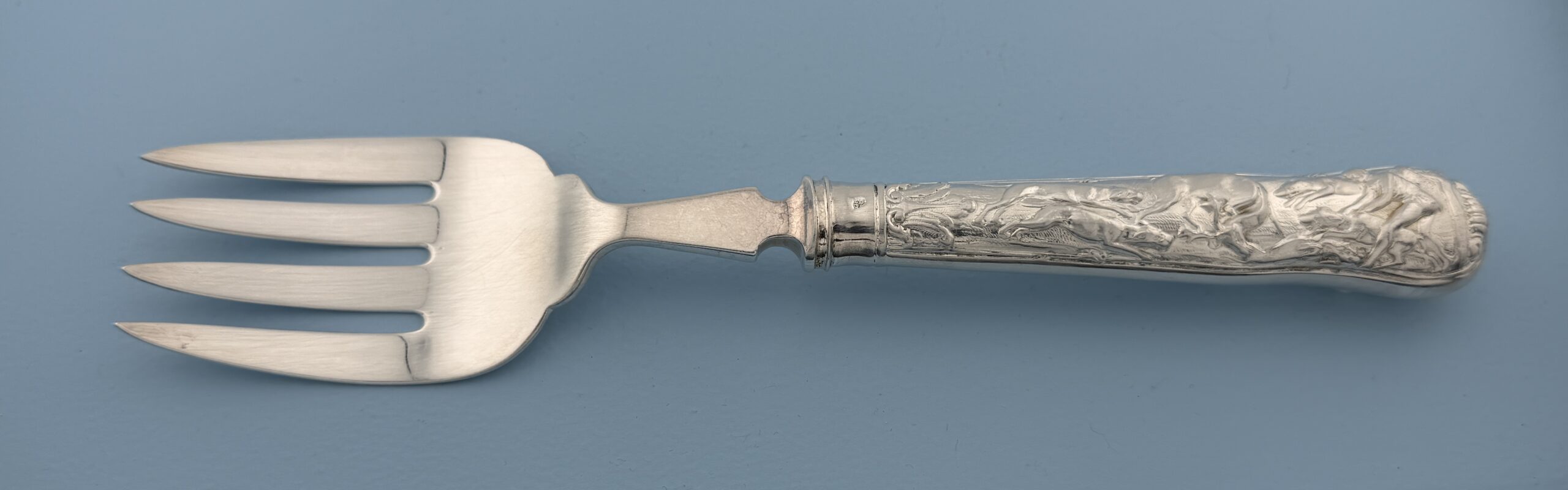 Paul Storr Sterling Silver Stag Hunt Fish Serving Fork Wallace Grande Baroque Sterling Dinner Size Fork