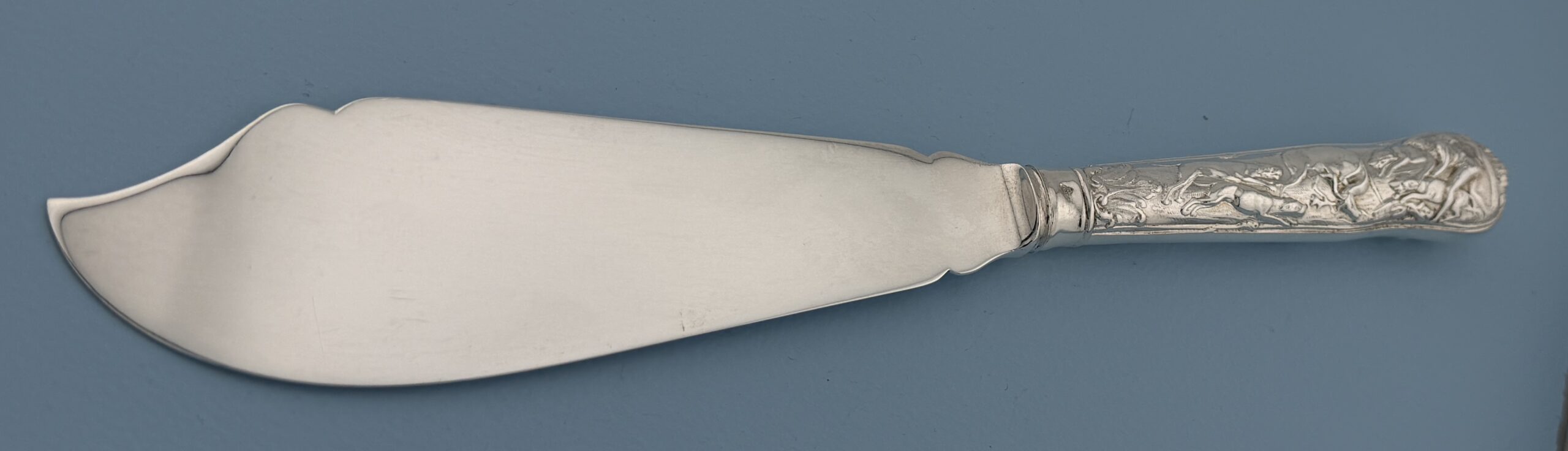 Paul Storr Sterling Silver Stag Hunt Fish Serving Knife Wallace Grande Baroque Sterling Dinner Size Fork