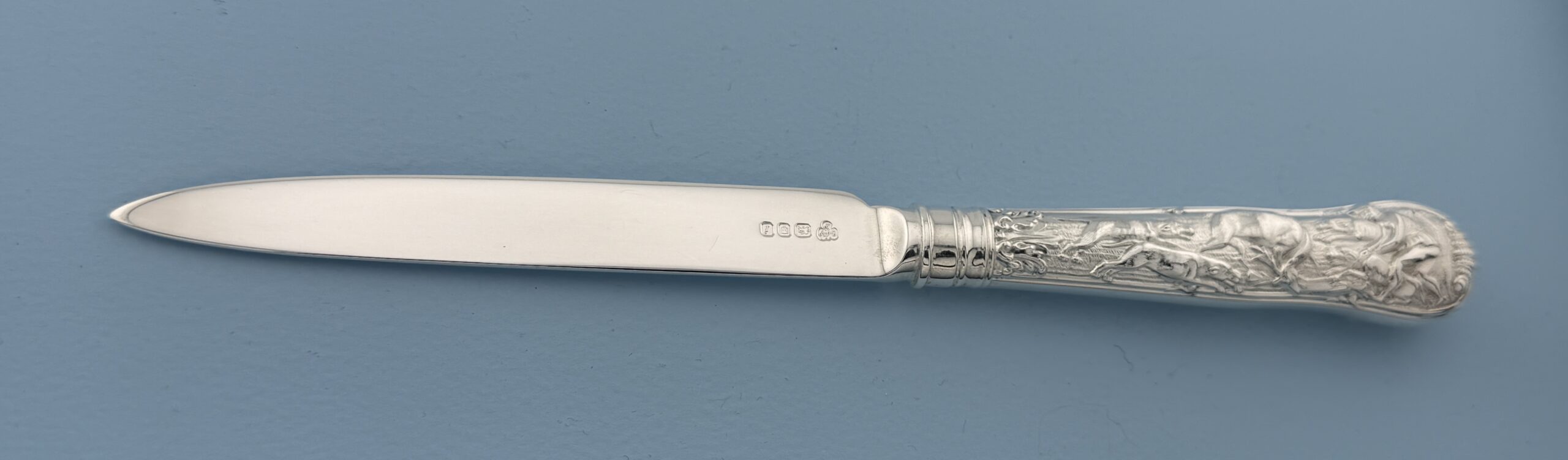 Paul Storr Sterling Silver Stag Hunt Fruit Knife All Sterling Blade Wallace Grande Baroque Sterling Dinner Size Fork