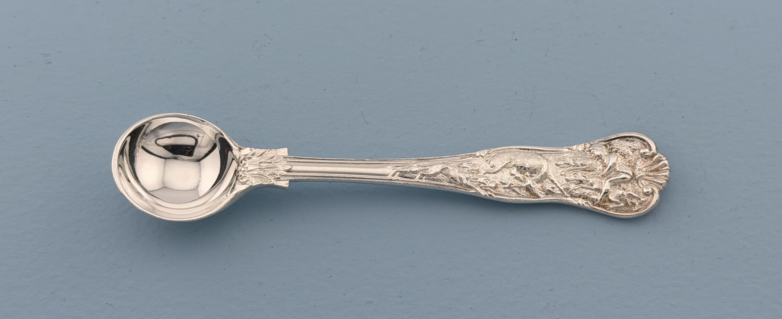 Paul Storr Sterling Silver Stag Hunt Master Salt Spoon Wallace Grande Baroque Sterling Dinner Size Fork