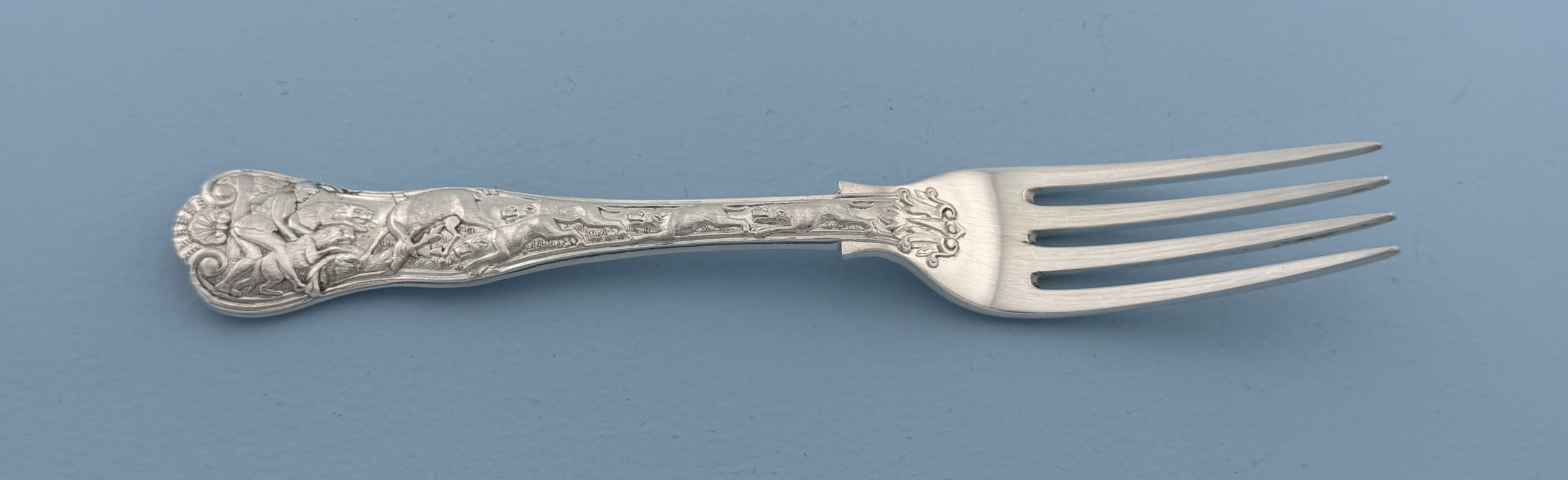 Paul Storr Sterling Silver Stag Hunt Place Size Fork Wallace Grande Baroque Sterling Dinner Size Fork
