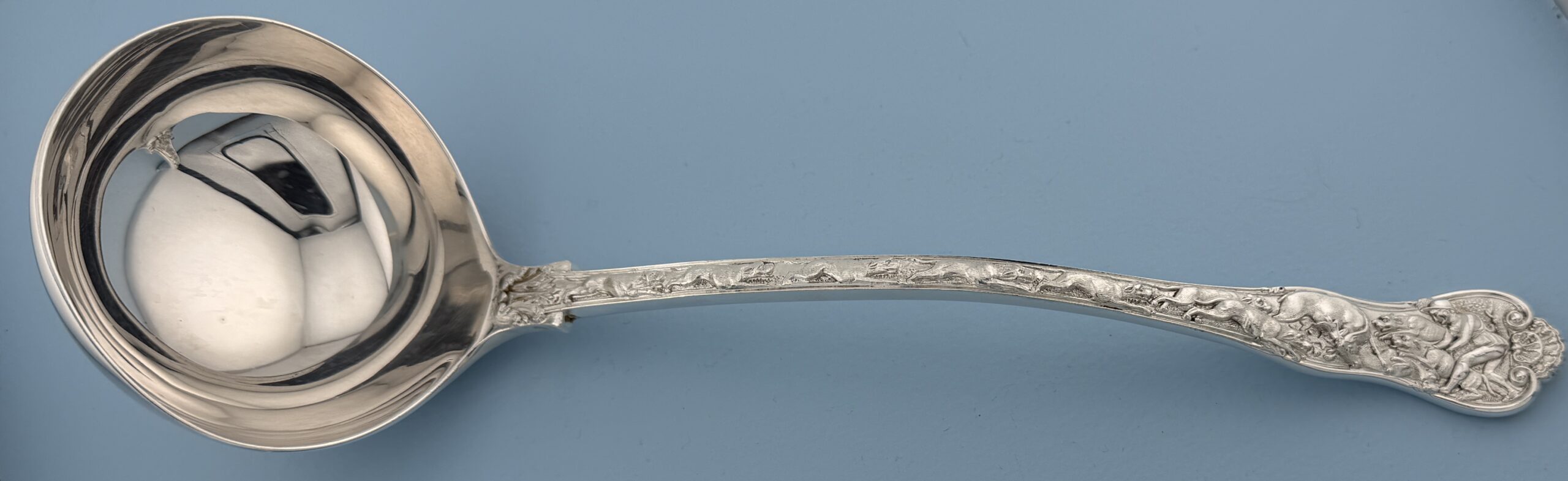 Paul Storr Sterling Silver Stag Hunt Soup Ladle Wallace Grande Baroque Sterling Dinner Size Fork