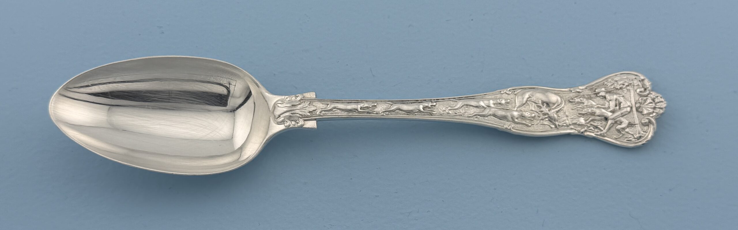 Paul Storr Sterling Silver Stag Hunt Teaspoon Wallace Grande Baroque Sterling Dinner Size Fork
